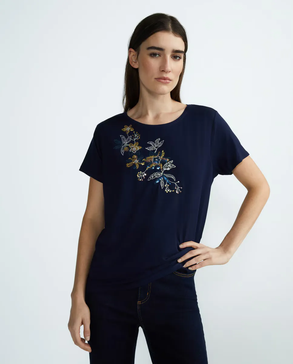 Вышитая однотонная женская футболка Zermatt, темно-синий
Вышитая однотонная женская футболка Zermatt, темно-синий