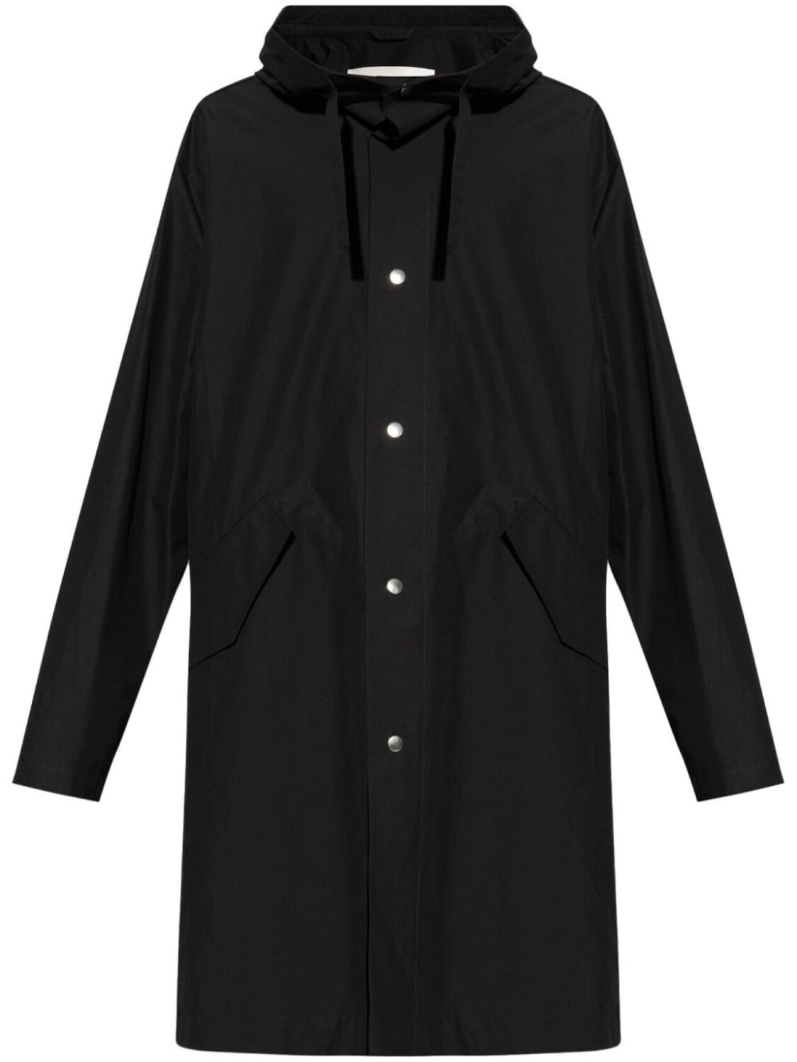 Jil Sander пальто-парка с логотипом, черный 
Jil Sander пальто-парка с логотипом, черный