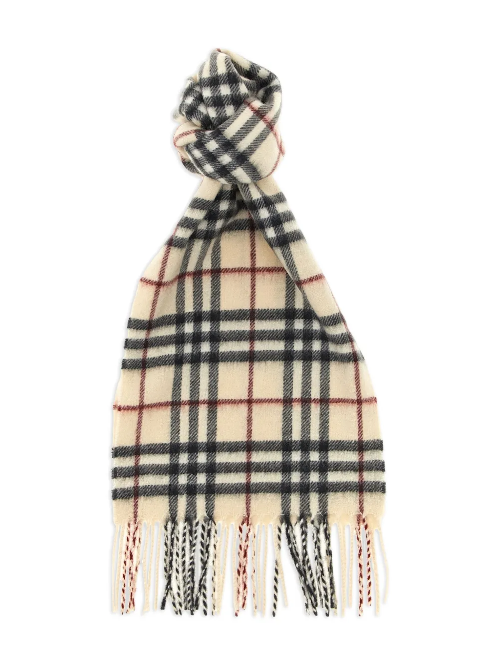 Клетчатый шарф с бахромой BURBERRY KIDS, нейтральный 
Клетчатый шарф с бахромой BURBERRY KIDS, нейтральный