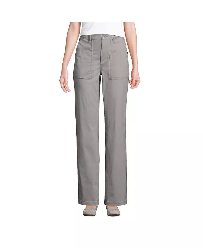 Женские чиносы с высокой посадкой, практичные прямые брюки Lands' End, серый
Женские чиносы с высокой посадкой, практичные прямые брюки Lands' End, серый