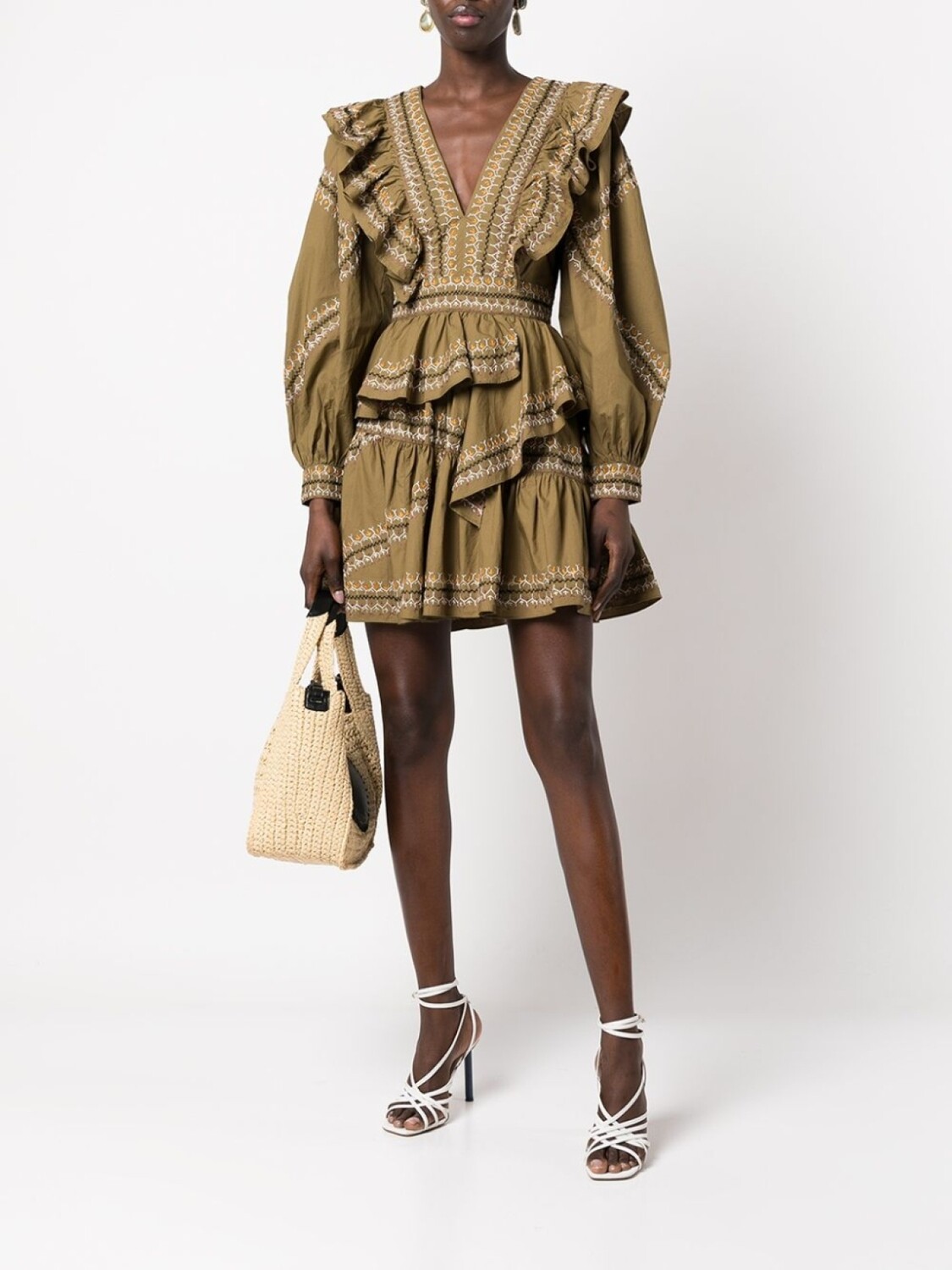 Ulla Johnson вечернее платье Anais с вышивкой, зеленый 
Ulla Johnson вечернее платье Anais с вышивкой, зеленый