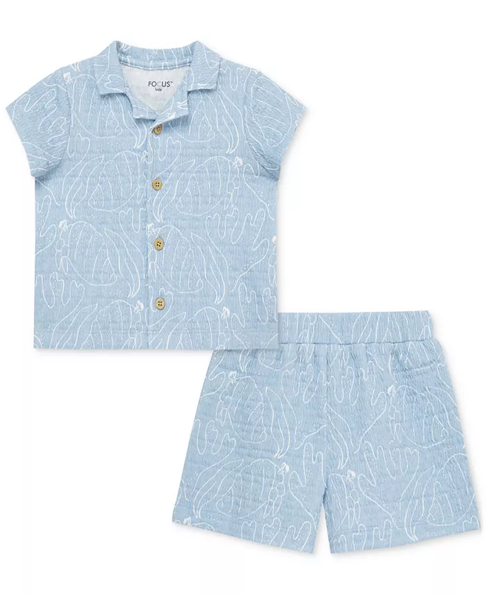 Детский комплект для мальчиков "Seaside": рубашка и шорты, 2 предмета Little Me, синий
Детский комплект для мальчиков "Seaside": рубашка и шорты, 2 предмета Little Me, синий