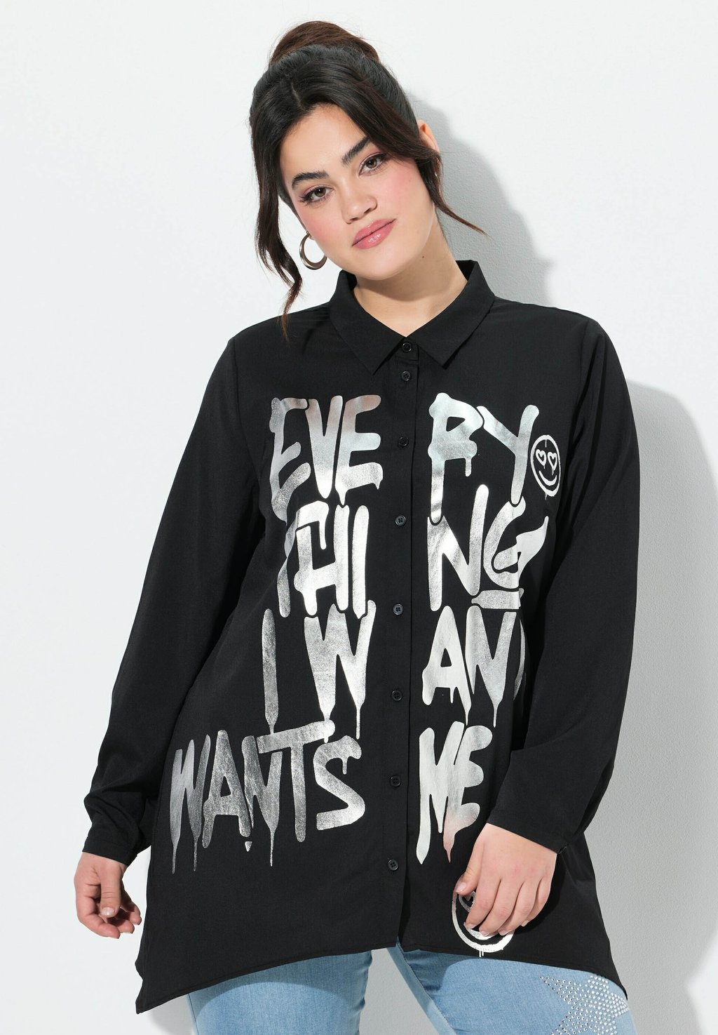 Блузка на пуговицах Angel of Style, черный
Блузка на пуговицах Angel of Style, черный