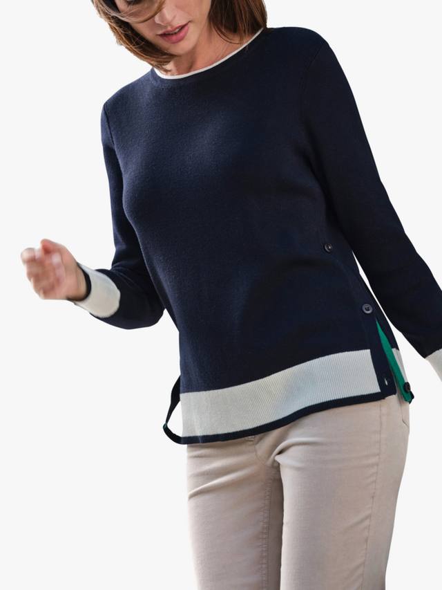 Свитер с V-образным вырезом горловины Pure Collection, Navy/White
Свитер с V-образным вырезом горловины Pure Collection, Navy/White