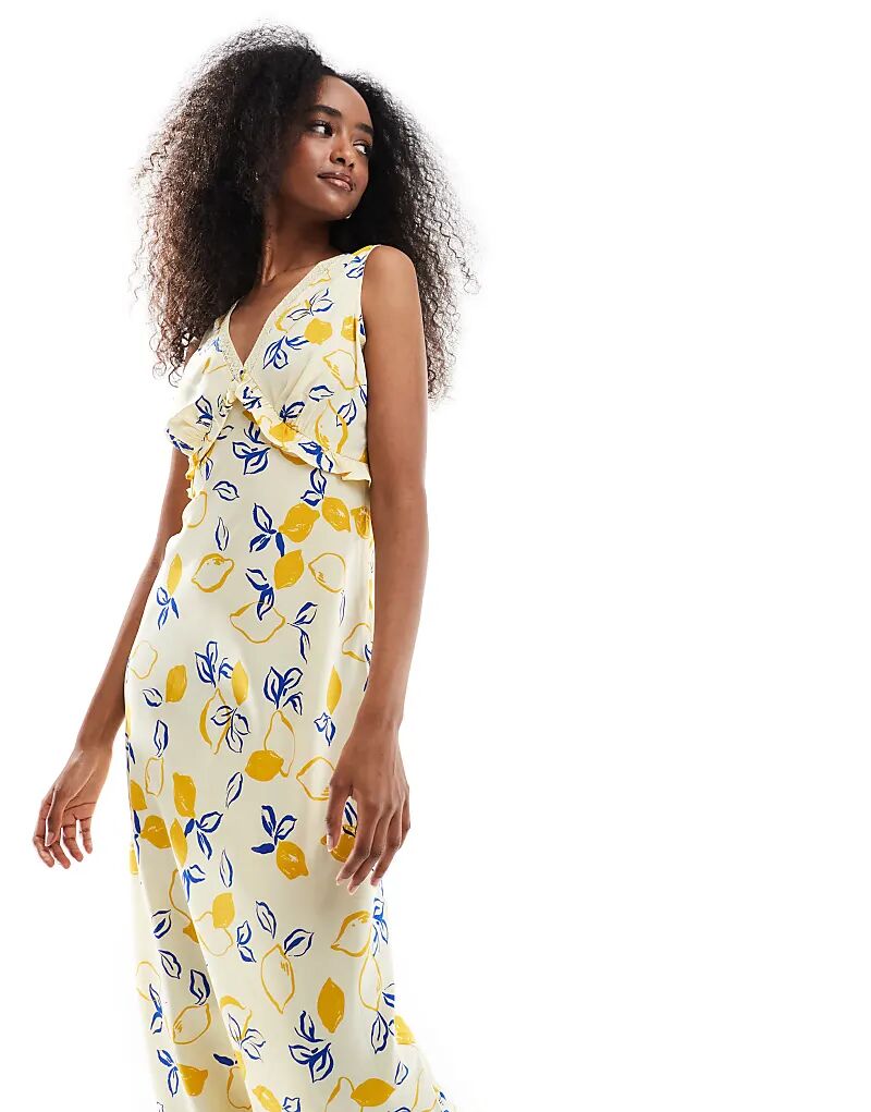 Платье мидакси Wednesday's Girl с глубоким вырезом спереди и лимонным принтом желтого цвета
Платье мидакси Wednesday's Girl с глубоким вырезом спереди и лимонным принтом желтого цвета