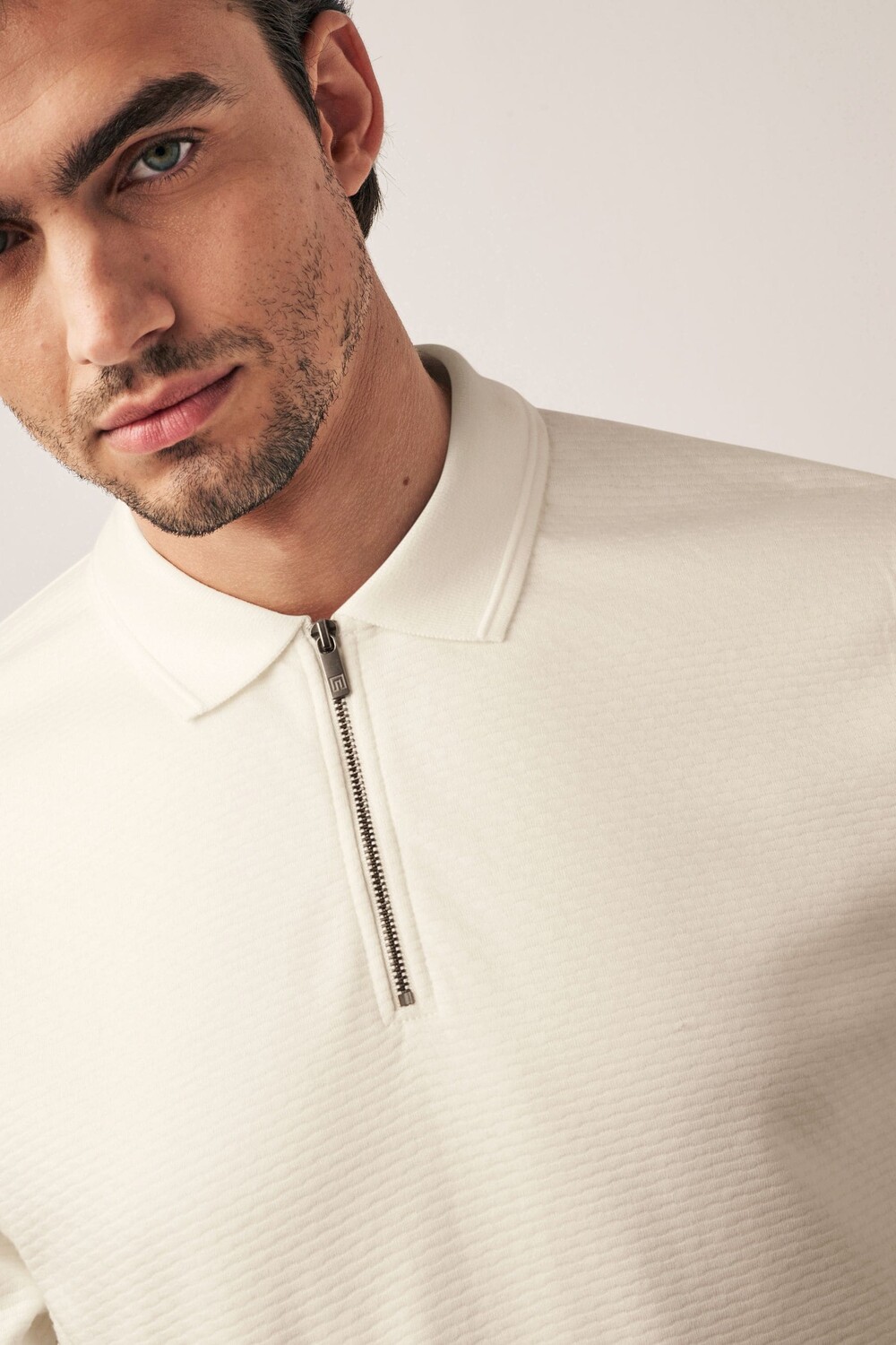 Текстурированная рубашка-поло Next, белый
Текстурированная рубашка-поло Next, белый