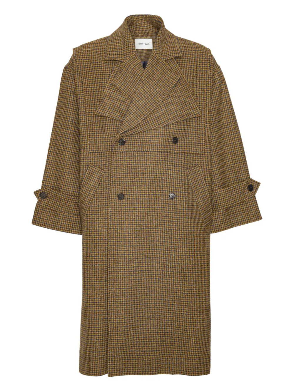Двубортное пальто в ломаную клетку Henrik Vibskov, нейтральный
Двубортное пальто в ломаную клетку Henrik Vibskov, нейтральный