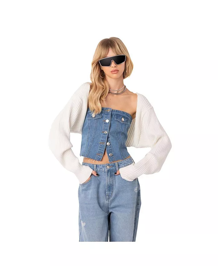 Женский свитер с рукавами, вязаный резинкой Edikted, коричневый/бежевый
Женский свитер с рукавами, вязаный резинкой Edikted, коричневый/бежевый