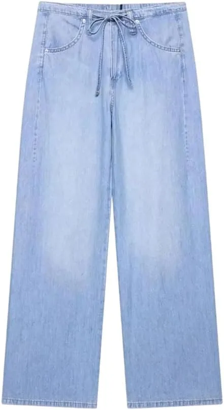 Женские джинсы loose high waist с завязками и прямым кроем
Женские джинсы loose high waist с завязками и прямым кроем