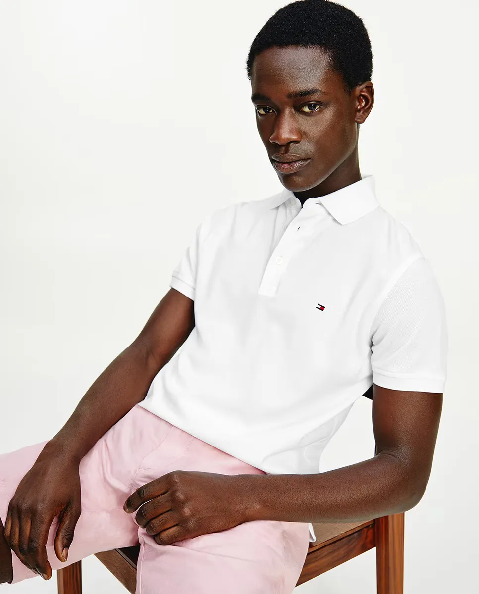 Мужская тонкая однотонная белая рубашка-поло с короткими рукавами Tommy Hilfiger, белый
Мужская тонкая однотонная белая рубашка-поло с короткими рукавами Tommy Hilfiger, белый
