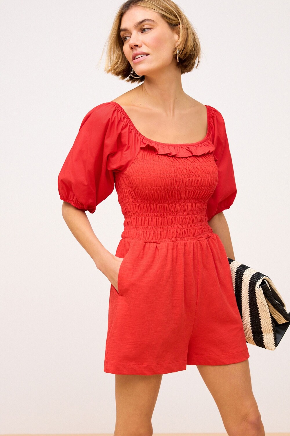 Летний комбинезон с пышными рукавами Next, красный
Летний комбинезон с пышными рукавами Next, красный