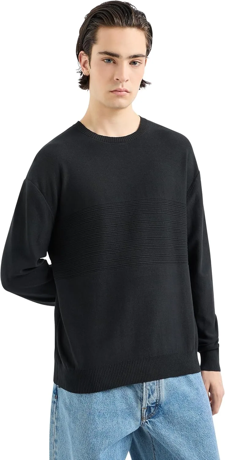 Armani Exchange мужской свитер из чесаного хлопка с горизонтальной полосой
Armani Exchange мужской свитер из чесаного хлопка с горизонтальной полосой