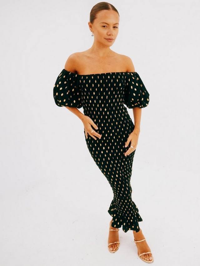 Макси-платье с флеклым принтом Never Fully Dressed, черный
Макси-платье с флеклым принтом Never Fully Dressed, черный