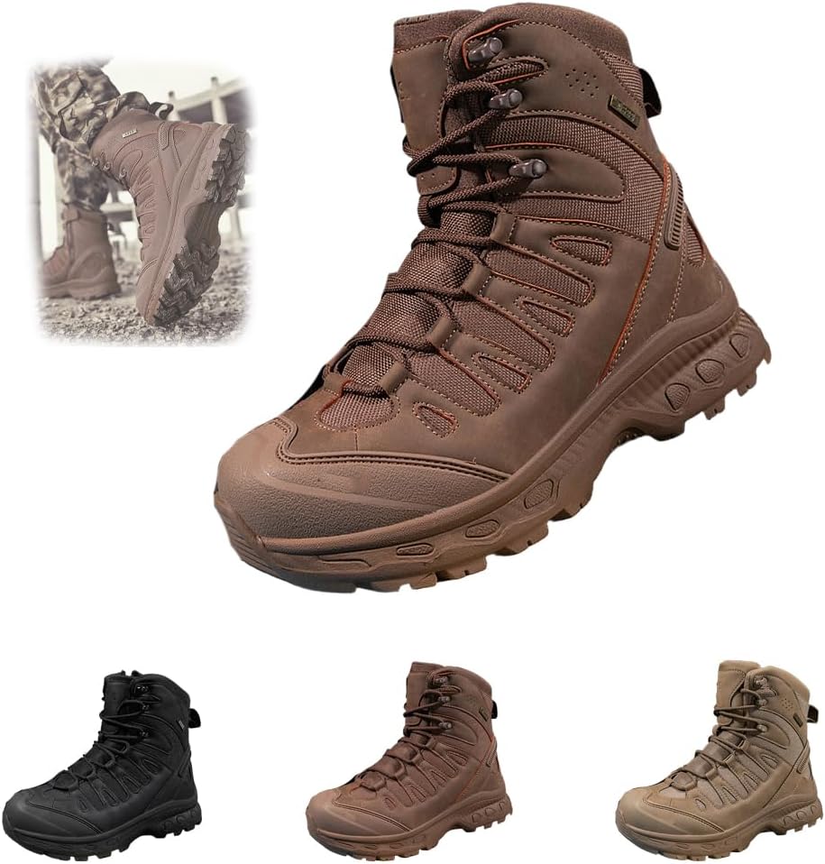 Мужские водонепроницаемые ботинки, легкие, с нескользящей подошвой, для активного отдыха и походов, повседневные, дышащие, высокие тактические военные ботинки, ортопедическая обувь для ходьбы Generic, коричневый
Мужские водонепроницаемые ботинки, легкие, с нескользящей подошвой, для активного отдыха и походов, повседневные, дышащие, высокие тактические военные ботинки, ортопедическая обувь для ходьбы Generic, коричневый