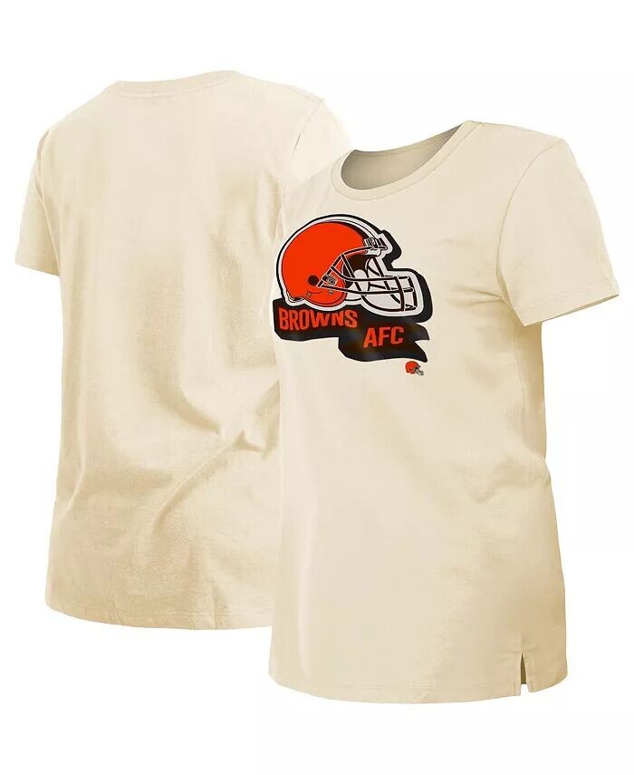 Женская кремовая футболка Cleveland Browns Chrome Sideline New Era
Женская кремовая футболка Cleveland Browns Chrome Sideline New Era