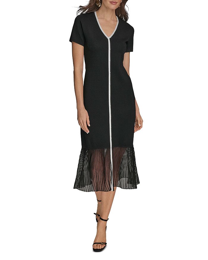 Платье миди на пуговицах Donna Karan, черный 
Платье миди на пуговицах Donna Karan, черный