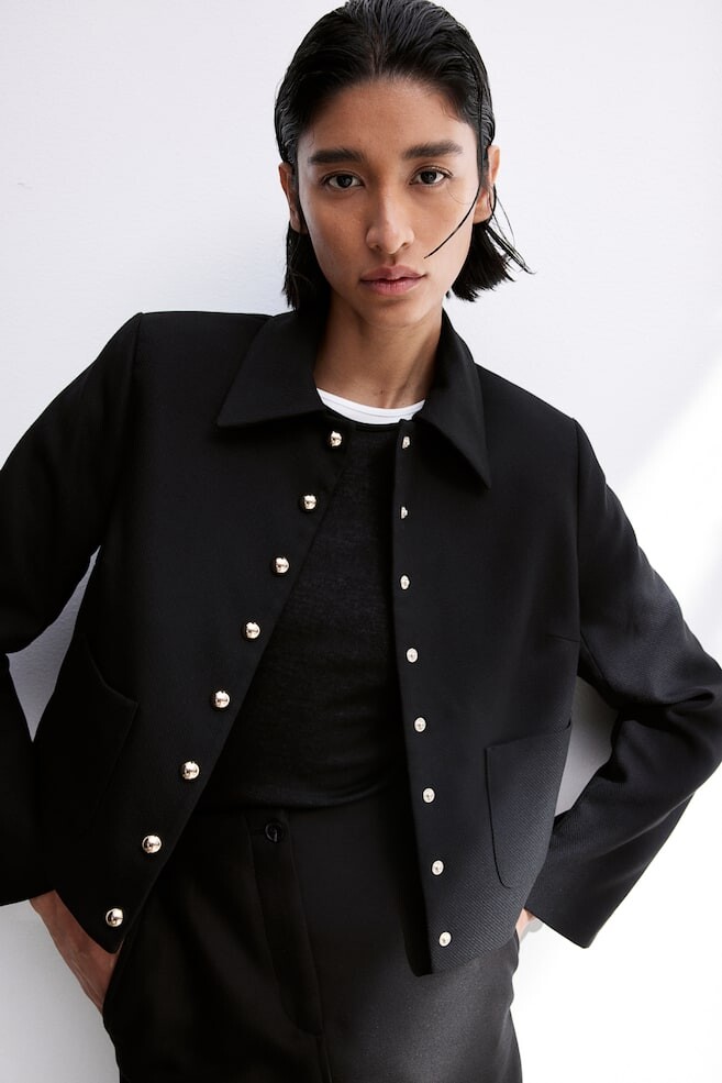 Саржевая куртка H&M, черный
Саржевая куртка H&M, черный