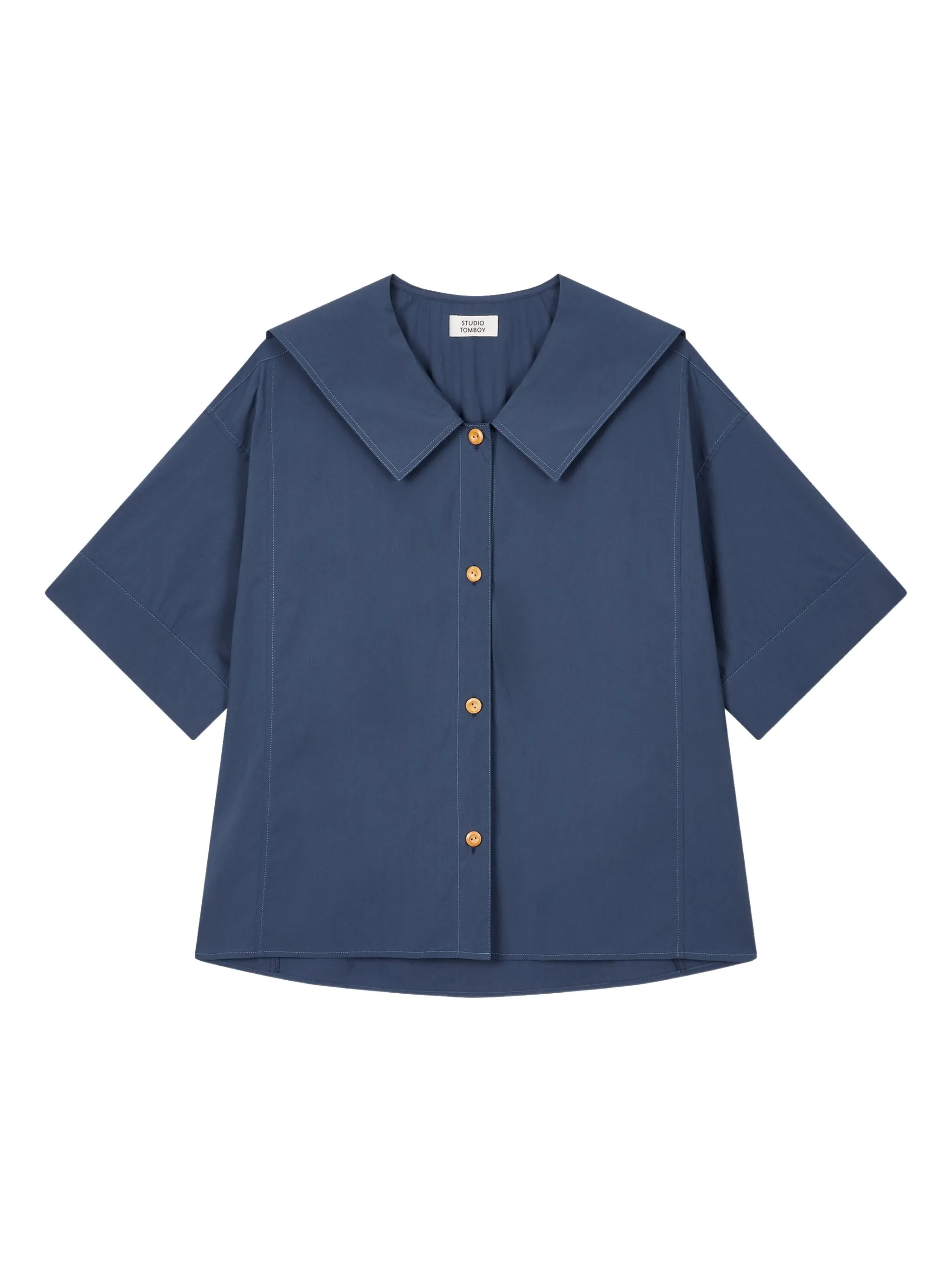 Рубашка с объемным воротником Tomboy, синий
Рубашка с объемным воротником Tomboy, синий