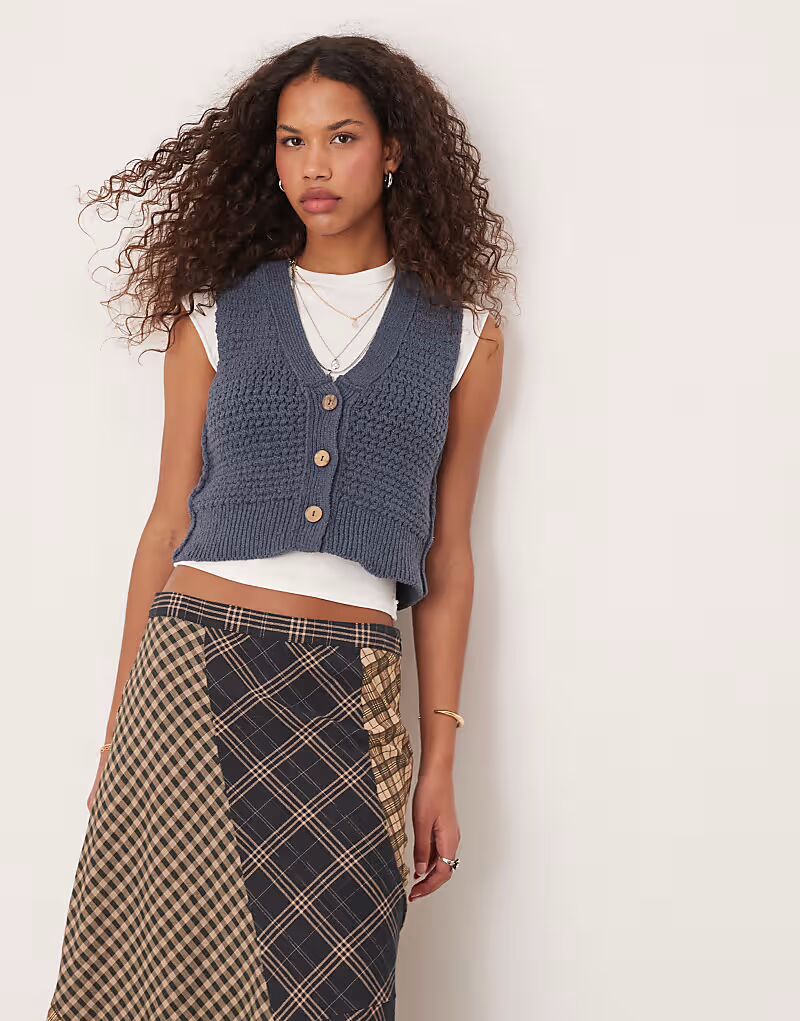 Вязаный жилет Free People Ava цвета винтажного индиго
Вязаный жилет Free People Ava цвета винтажного индиго