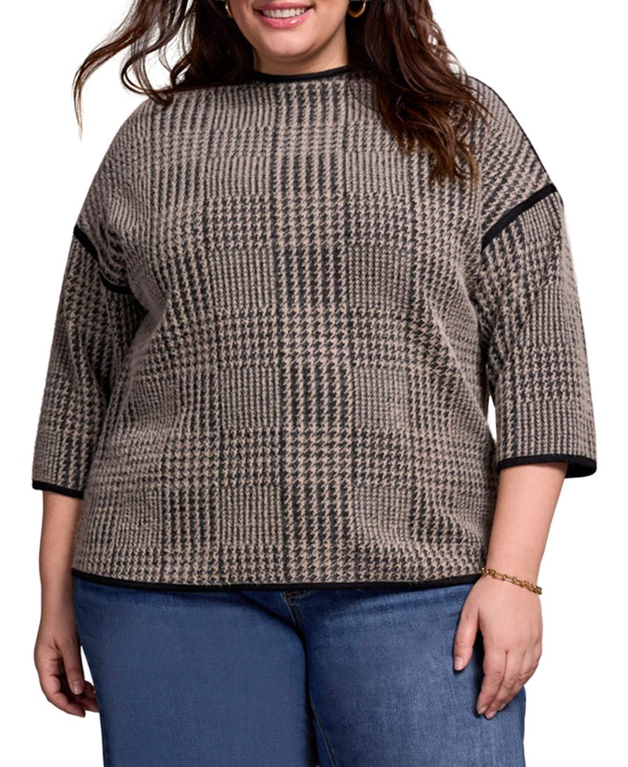 Топ большого размера с рукавами 3/4, воротником-стойкой, жаккардовой клеткой TRIBAL, Sandstone
Топ большого размера с рукавами 3/4, воротником-стойкой, жаккардовой клеткой TRIBAL, Sandstone