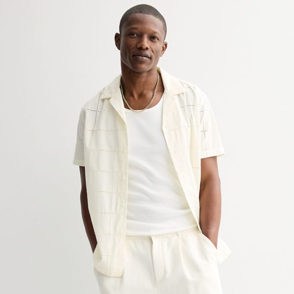 Мужская короткая рукав рубашка с вышивкой и отложным воротником Apt. 9, цвет cream eyelet
Мужская короткая рукав рубашка с вышивкой и отложным воротником Apt. 9, цвет cream eyelet