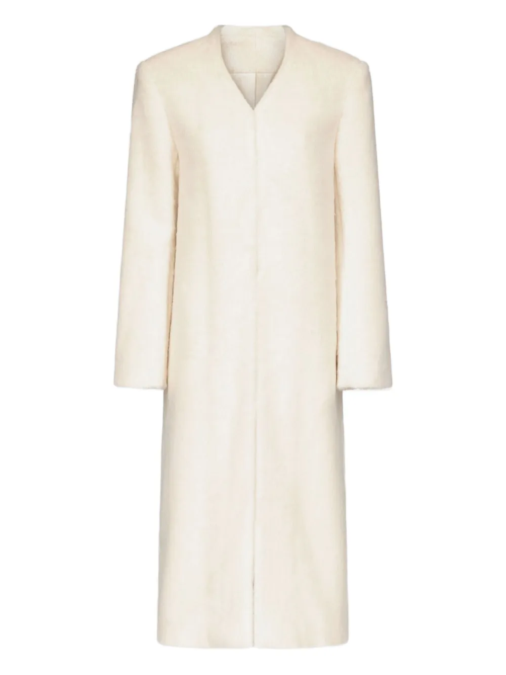 Однобортное пальто с V-образным вырезом LouLou de Saison, белый
Однобортное пальто с V-образным вырезом LouLou de Saison, белый