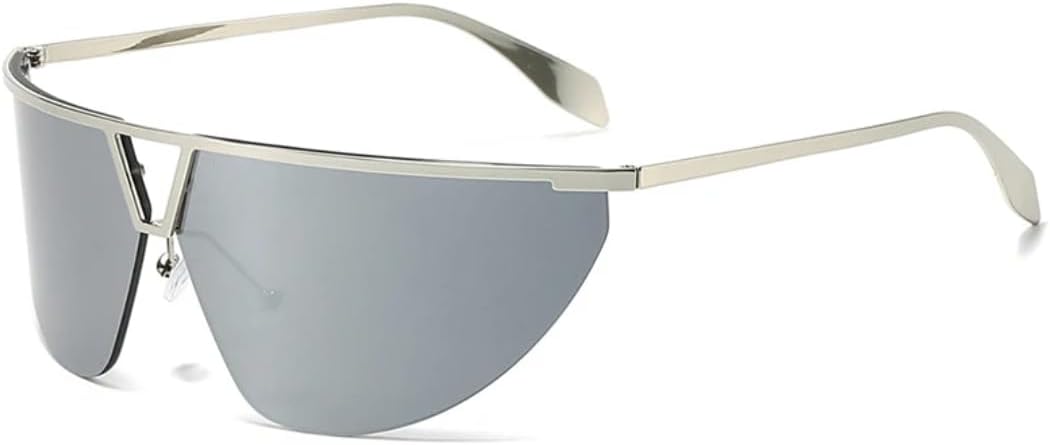 Ретро-солнцезащитные очки «кошачий глаз» большого размера для женщин и мужчин, без оправы, с градиентным зеркальным покрытием, защитой от УФ-излучения UV400. Модные UATXTAU, Silver Silver Mirror
Ретро-солнцезащитные очки «кошачий глаз» большого размера для женщин и мужчин, без оправы, с градиентным зеркальным покрытием, защитой от УФ-излучения UV400. Модные UATXTAU, Silver Silver Mirror