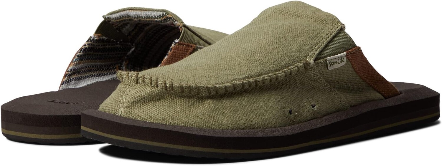 Лоферы You Got My Back Soft Top Hemp Sanuk, цвет Army 
Лоферы You Got My Back Soft Top Hemp Sanuk, цвет Army