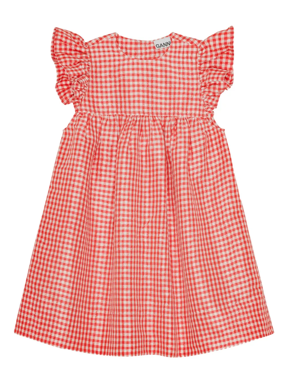 Платье в клетку гингем GANNI, красный
Платье в клетку гингем GANNI, красный