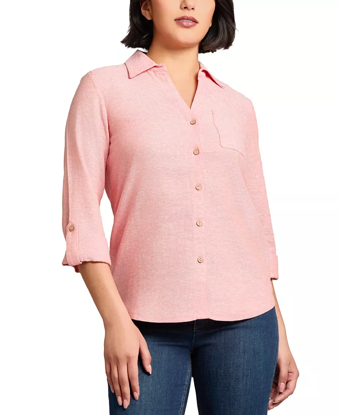 Женская блузка с застежкой на пуговицы спереди и отворотом на рукавах Jones New York, розовый
Женская блузка с застежкой на пуговицы спереди и отворотом на рукавах Jones New York, розовый