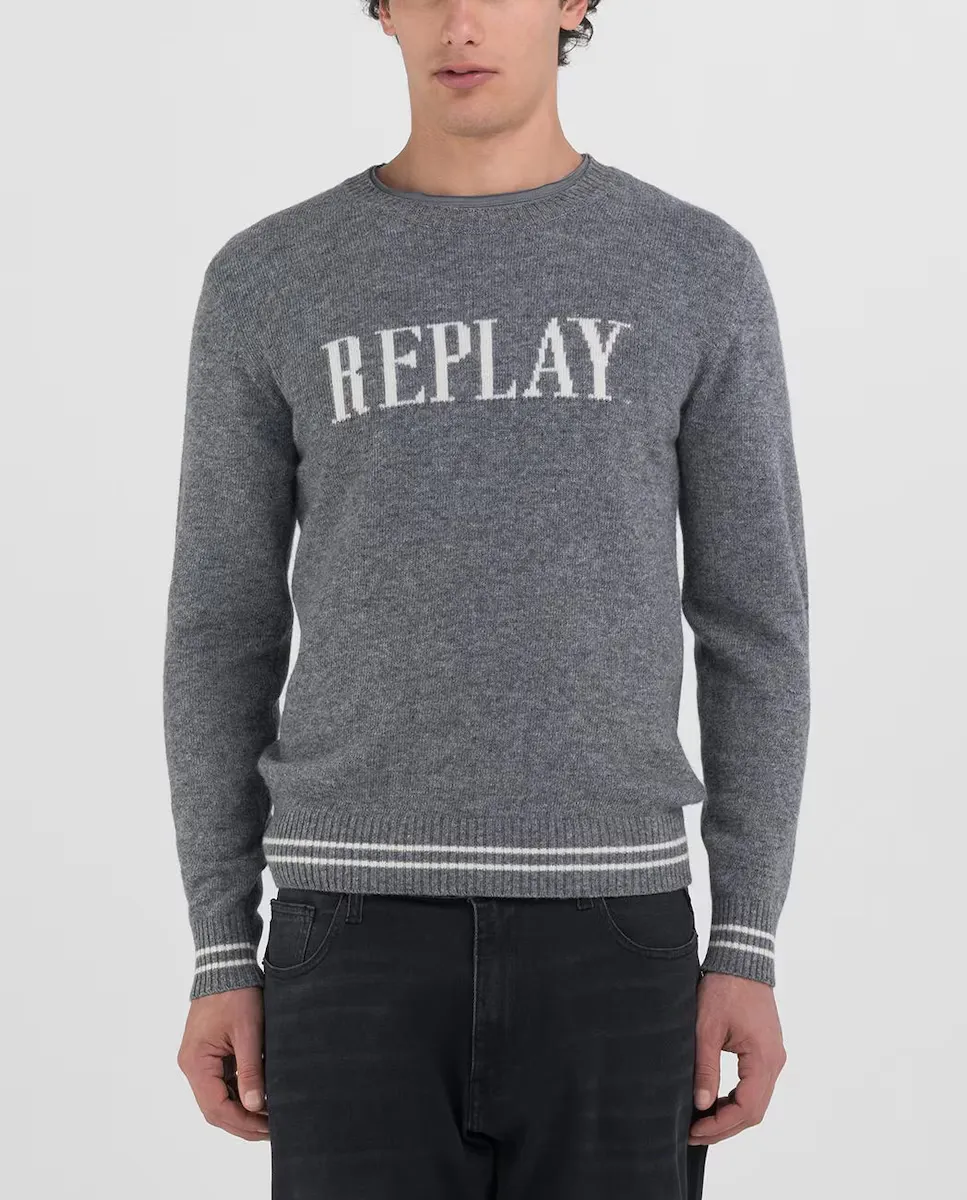 Мужской свитер с жаккардовым логотипом Replay, серый
Мужской свитер с жаккардовым логотипом Replay, серый
