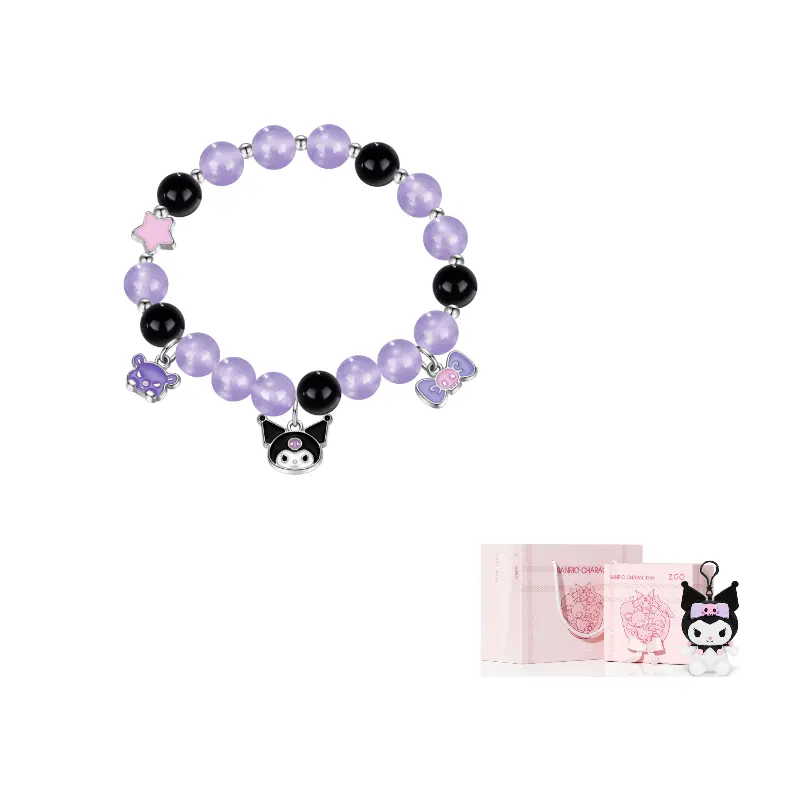 Sanrio Браслет Kuromi Kuromi черный фиолетовый кристальные бусины IP мерч
Sanrio Браслет Kuromi Kuromi черный фиолетовый кристальные бусины IP мерч
