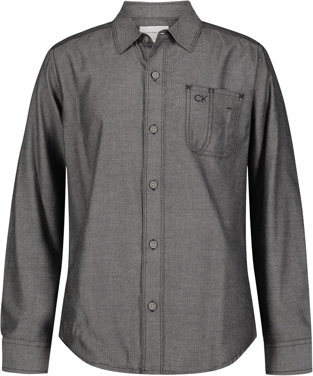 Рубашка Calvin Klein Boys с длинным рукавом и застежкой на пуговицы, Black Herringbone
Рубашка Calvin Klein Boys с длинным рукавом и застежкой на пуговицы, Black Herringbone