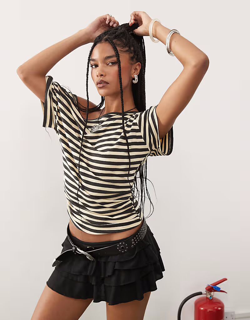 COLLUSION топ с открытыми плечами в желтую микрополоску
COLLUSION топ с открытыми плечами в желтую микрополоску