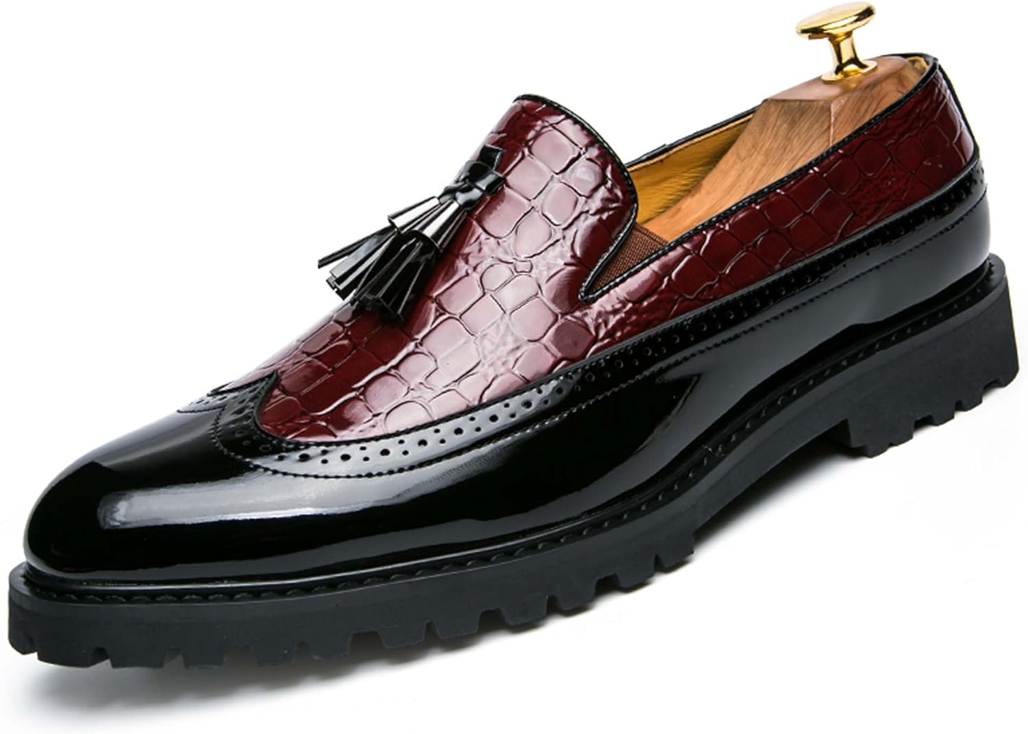Мужские ретро туфли в стиле бизнес-кэжуал, с модным цветным дизайном, удобные и дышащие кожаные формальные лоферы для свадьбы, вечеринки или выпускного Generic, черный/красный
Мужские ретро туфли в стиле бизнес-кэжуал, с модным цветным дизайном, удобные и дышащие кожаные формальные лоферы для свадьбы, вечеринки или выпускного Generic, черный/красный