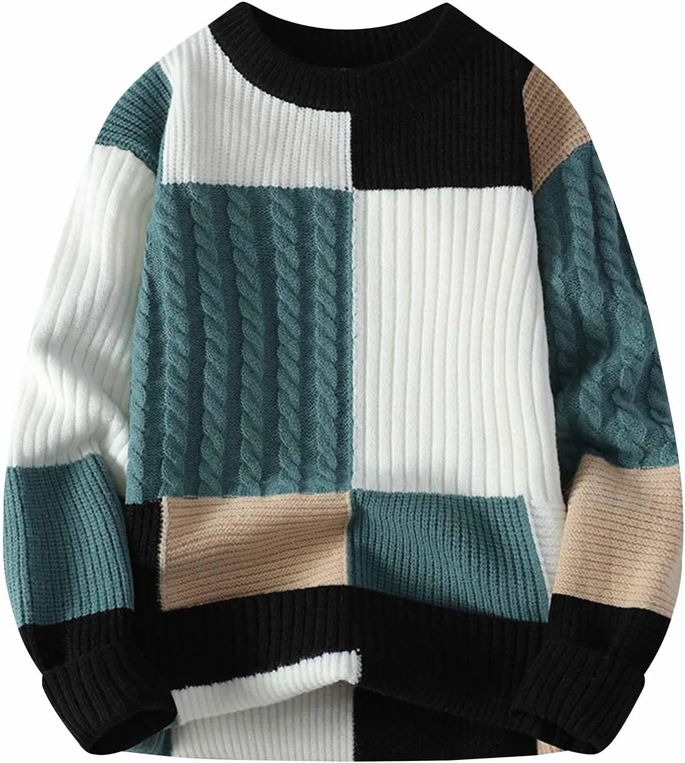 Мужской свитер с цветными блоками, длинный рукав, вязаный AQAYL
Мужской свитер с цветными блоками, длинный рукав, вязаный AQAYL