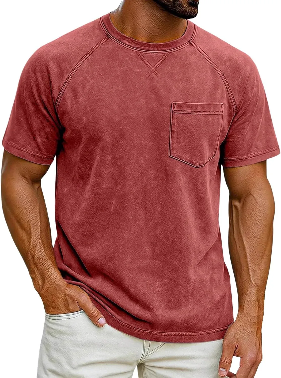 Винтажная хлопковая футболка с коротким рукавом
Винтажная хлопковая футболка с коротким рукавом