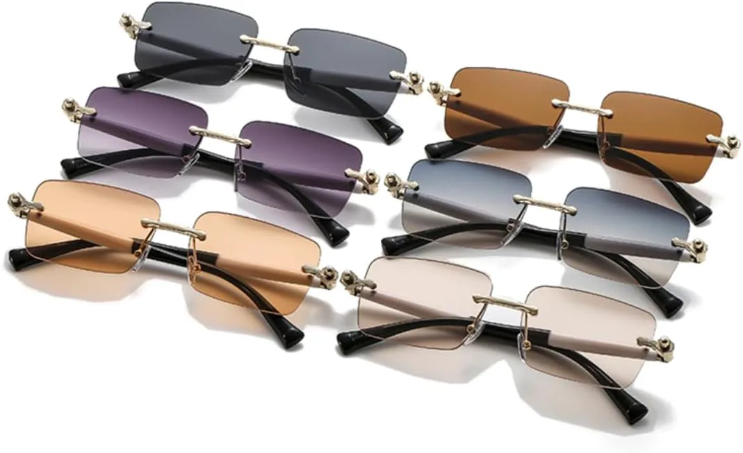 Модные женские солнцезащитные очки без оправы с прозрачными линзами с градиентом цвета "океан", мужские очки с защитой от УФ-излучения UV400 TYUVIVO, Champagne
Модные женские солнцезащитные очки без оправы с прозрачными линзами с градиентом цвета "океан", мужские очки с защитой от УФ-излучения UV400 TYUVIVO, Champagne