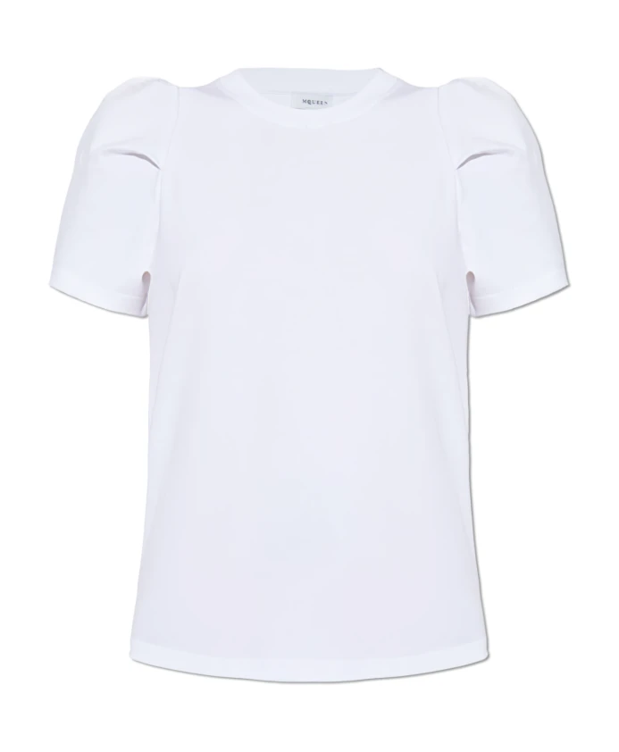 Футболка со сборками на рукавах Alexander Mcqueen, белый
Футболка со сборками на рукавах Alexander Mcqueen, белый