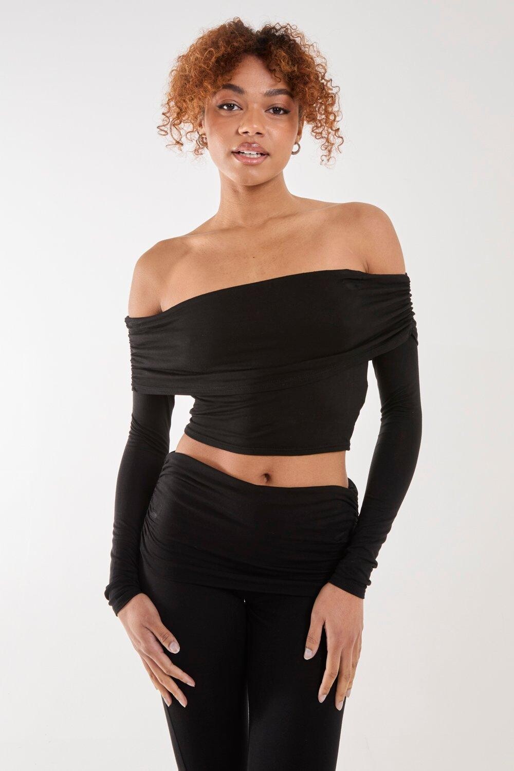 Топ с открытыми плечами Pink Vanilla, черный
Топ с открытыми плечами Pink Vanilla, черный