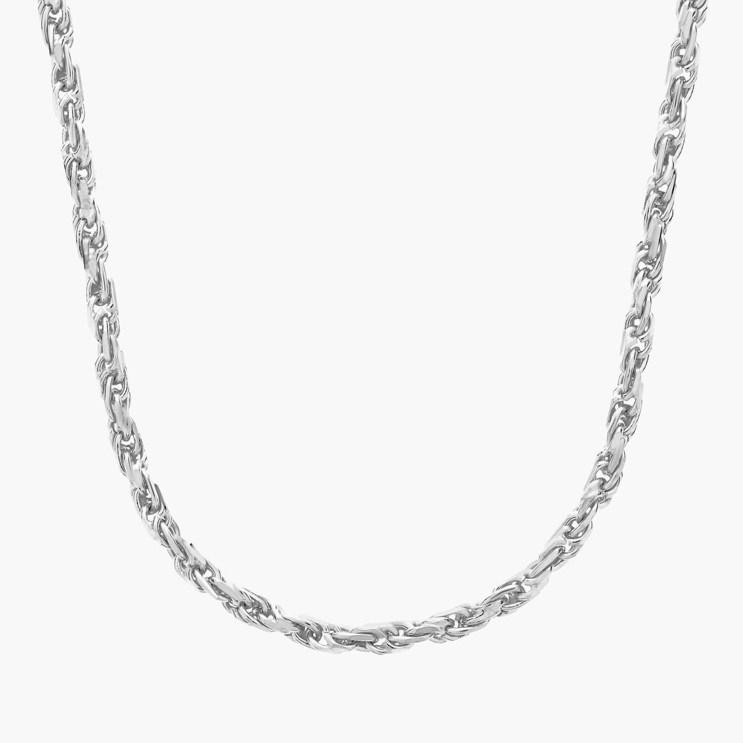 24-дюймовая веревочная цепь из 14-каратного белого золота (1,15 мм) Blue Nile