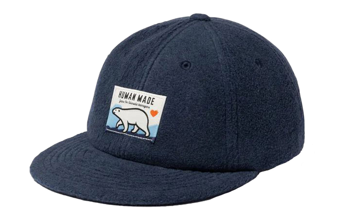 Шерстяная бейсболка женская синяя HUMAN MADE 
Шерстяная бейсболка женская синяя HUMAN MADE