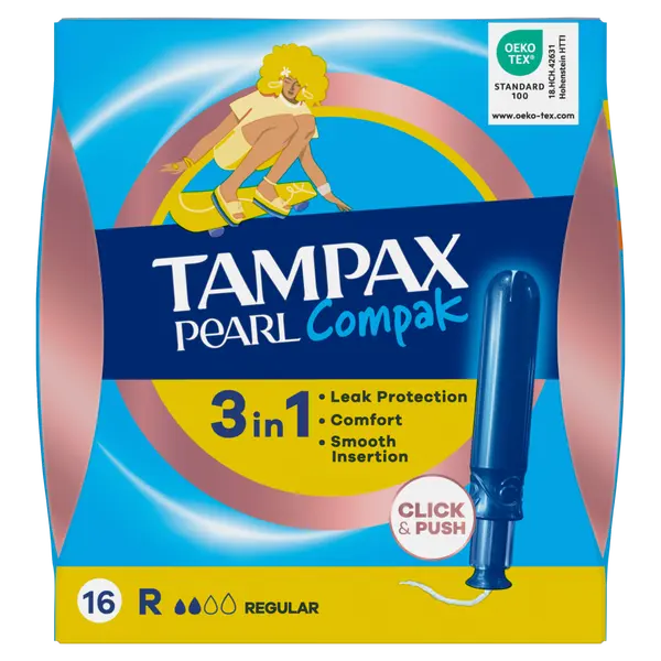 Тампоны гигиенические обычные, 16 шт./1 уп. Tampax Pearl compak
Тампоны гигиенические обычные, 16 шт./1 уп. Tampax Pearl compak