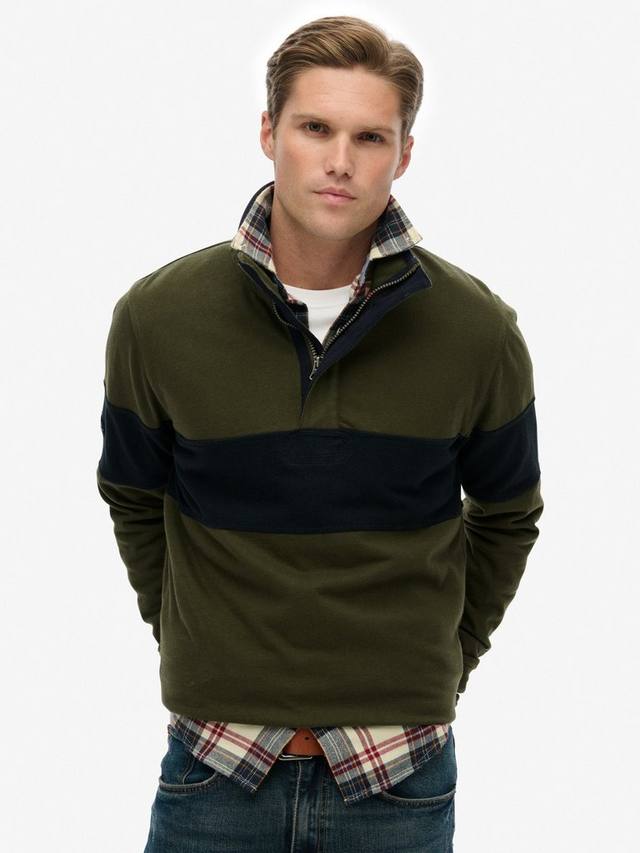 Классический регбийный полу-зип топ Superdry, Army Khaki Green/Navy
Классический регбийный полу-зип топ Superdry, Army Khaki Green/Navy