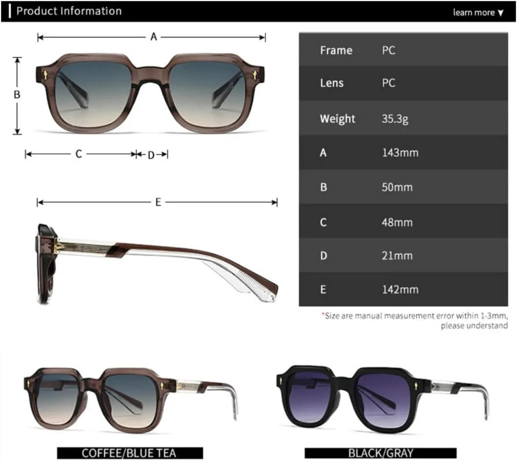 Ретро двухцветные солнцезащитные очки для женщин и мужчин с заклепками, роскошные, с градиентным затемнением, защита от УФ-излучения UV400 UATXTAU, Coffee Blue Tea
Ретро двухцветные солнцезащитные очки для женщин и мужчин с заклепками, роскошные, с градиентным затемнением, защита от УФ-излучения UV400 UATXTAU, Coffee Blue Tea