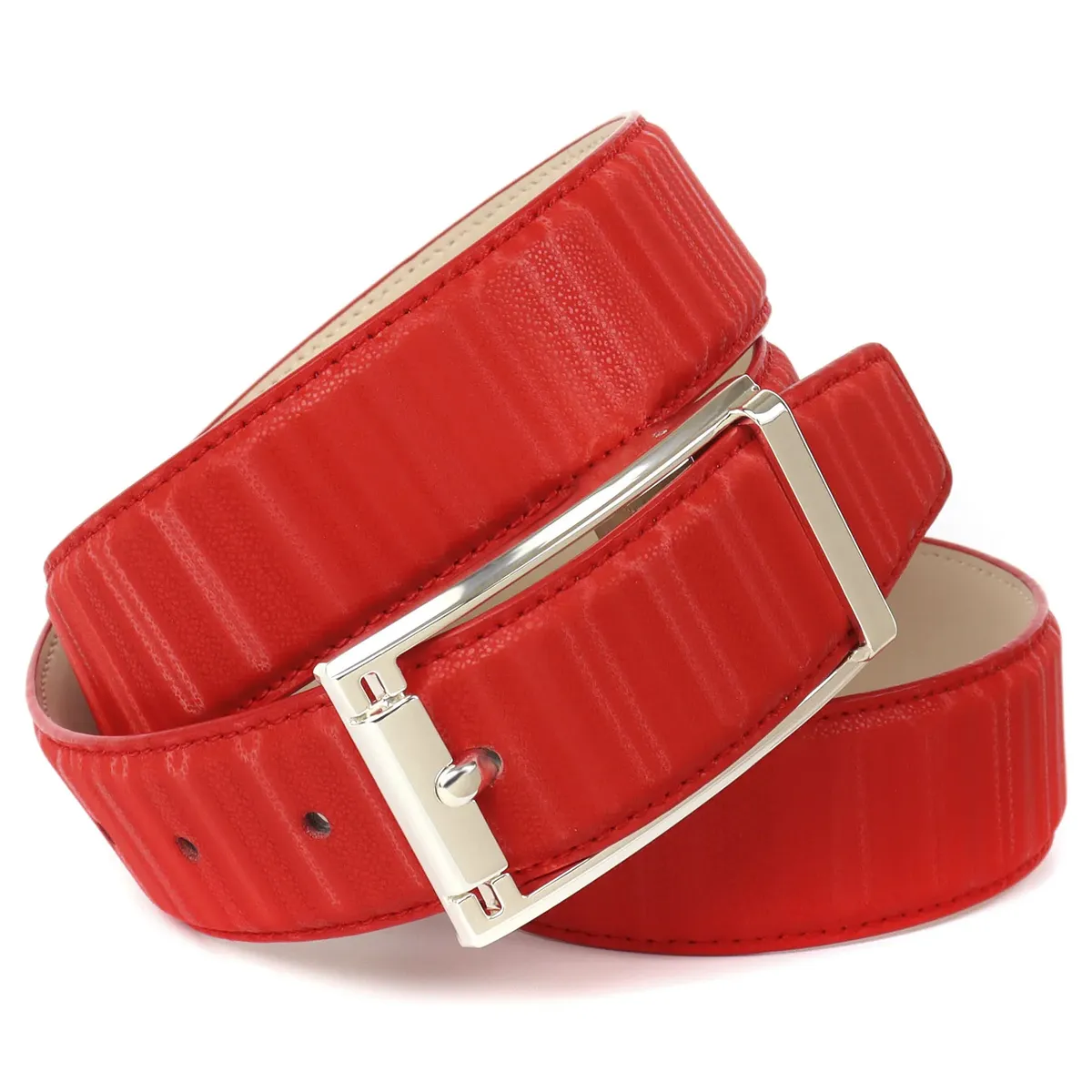 Кожаный ремень Anthoni Crown с мерцающим 3D-эффектом, красный
Кожаный ремень Anthoni Crown с мерцающим 3D-эффектом, красный