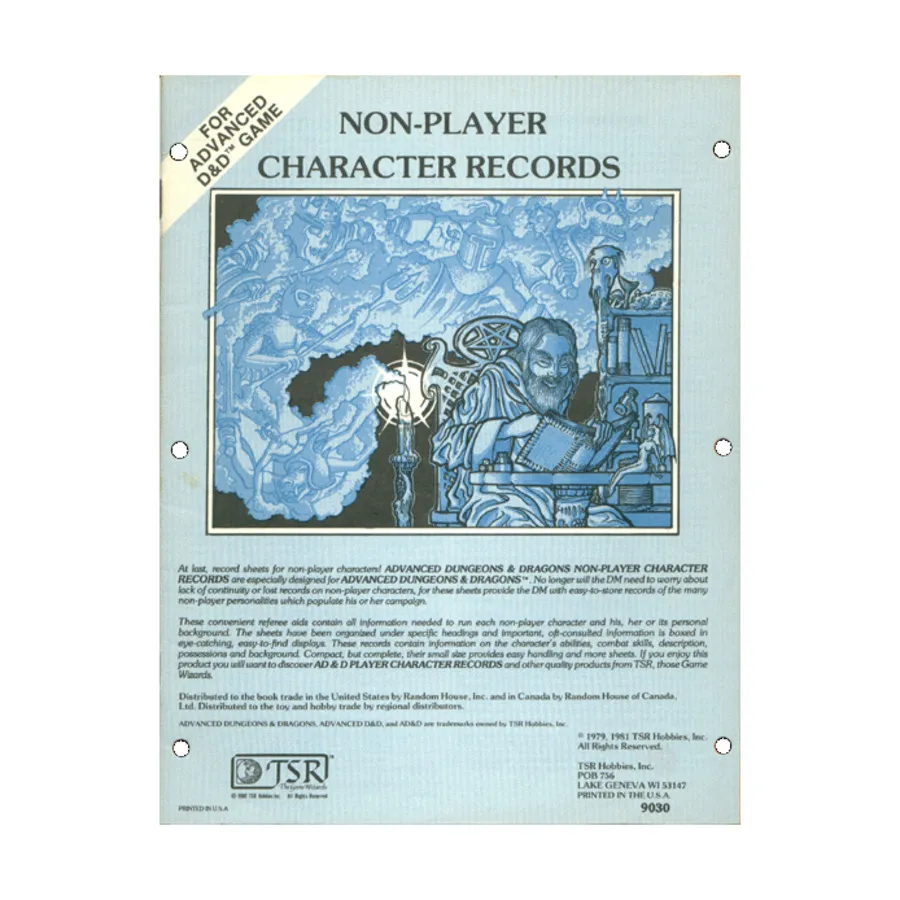 Non-Player Character Records (2nd Printing), Advanced Dungeons & Dragons (1st Edition) - Core Books, Box Sets & Miscellaneous, мягкая обложка
Non-Player Character Records (2nd Printing), Advanced Dungeons & Dragons (1st Edition) - Core Books, Box Sets & Miscellaneous, мягкая обложка