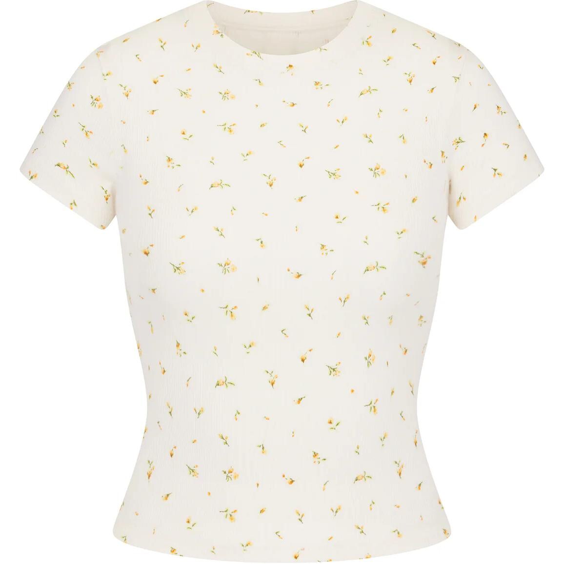 Футболка женская с принтом «бархатцы и бутон розы» Skims
Футболка женская с принтом «бархатцы и бутон розы» Skims