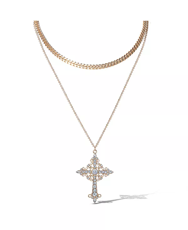 Комплект из цепочек-крестиков и панцирного плетения золотистого оттенка со стразами Jessica Simpson, gold
Комплект из цепочек-крестиков и панцирного плетения золотистого оттенка со стразами Jessica Simpson, gold