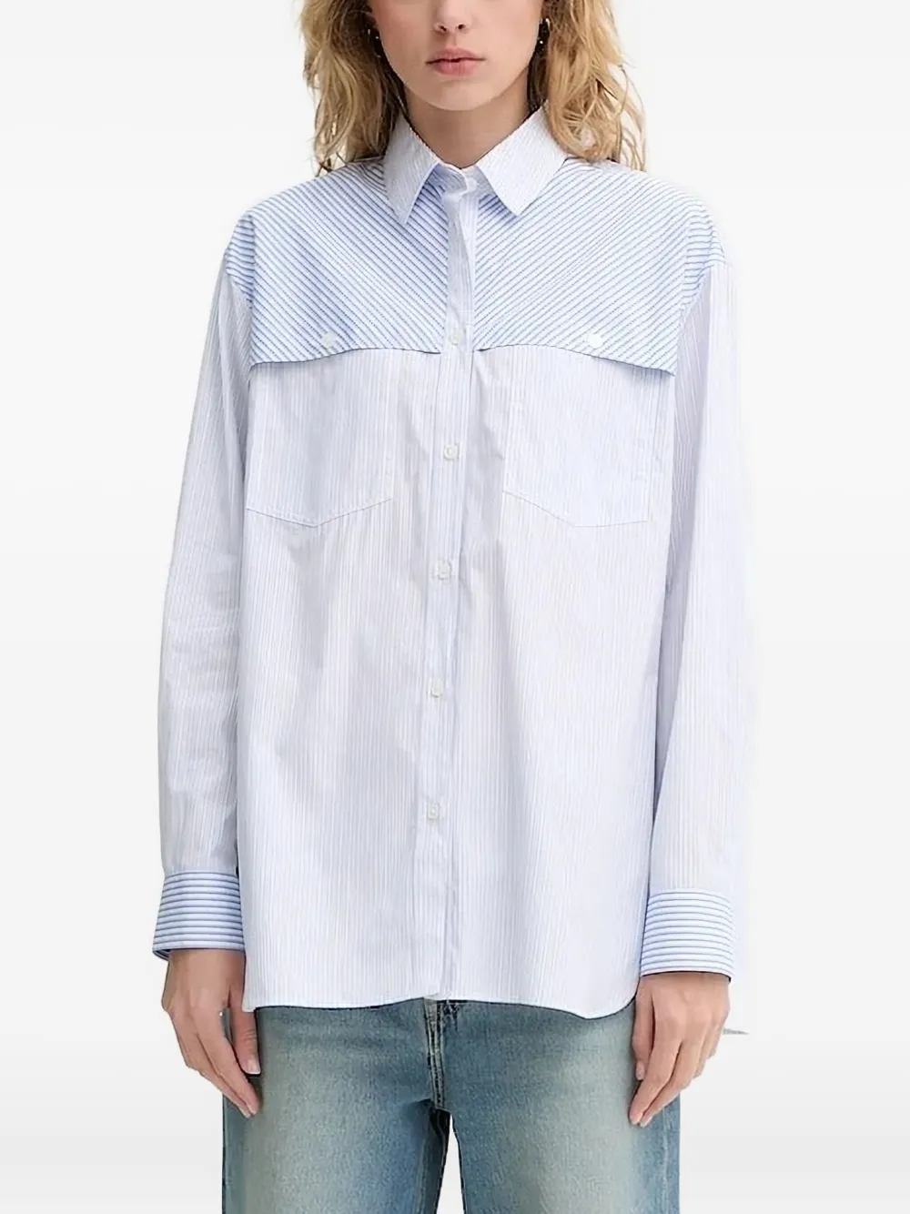 Полосатая рубашка со вставками PS Paul Smith, синий
Полосатая рубашка со вставками PS Paul Smith, синий